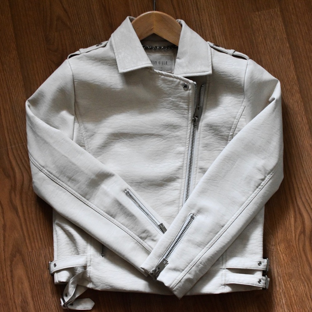 VEGAN Moon River Asymmetric Leather Jacket- New!